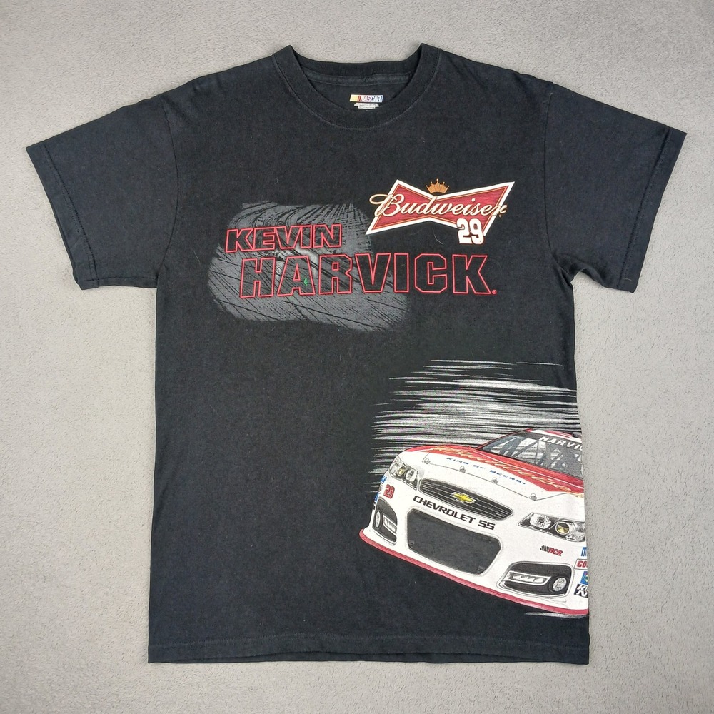 NASCAR Kevin Harvick T-Shirt Mens Medium Budweiser 29 Chevrolet SS Black Racing
